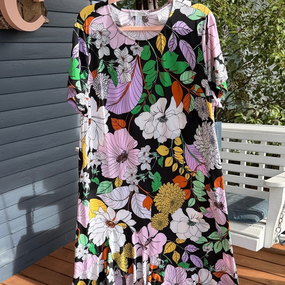 London Times Colorful Floral Maxi Dress